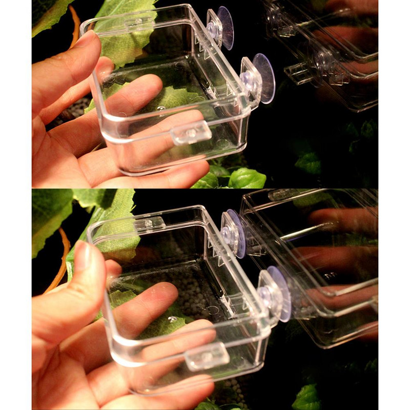 Διαφανής τροφοδότης ερπετών με βεντούζες Anti-escape τροφοδότης πιάτων φαγητού Μπολ Turtle Lizard Worm Feeding Snakes Δοχείο φαγητού