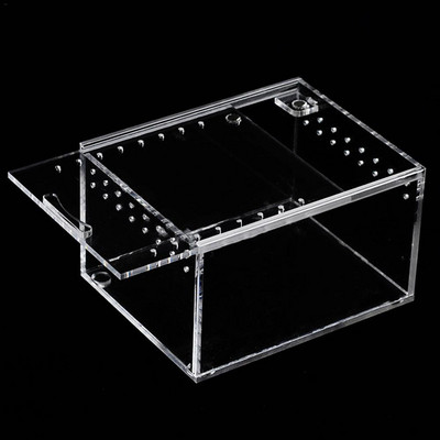 Kutija za uzgoj gmazova Akrilni prozirni klizni poklopac Spremnik za reptile Pauci za insekte Kornjača Kutija za hranjenje guštera Terarij