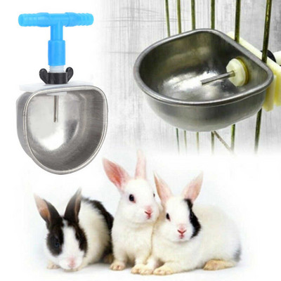 10Pcs Stainless Steel Drinker Drinking Water Bowl Farm Animal Feeding Tools for Marten Farm Accessories