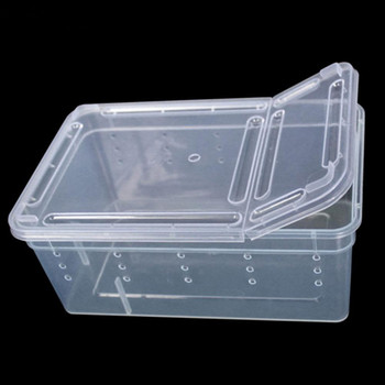 Нова прозрачна кутия за отглеждане на влечуги Акрилна кутия за хранене 360-градусов висок прозрачен магнитен терариум за катерене на домашни любимци SML размер