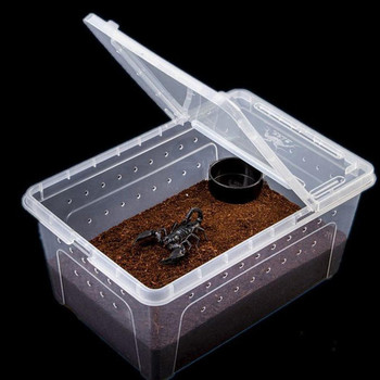 Νέο διαφανές κουτί αναπαραγωγής ερπετών Ακρυλικό κουτί τροφοδοσίας 360 μοιρών Διαφανές Magnetic Pet Climbing Terrarium Μέγεθος SML
