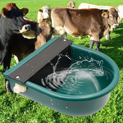 1 Pc Automatic Livestock Cattle Goat Sheep Water Drinker Eqipment Plastic Feeding Bowl with Drain Hole Float Valve Free Shipping