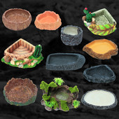 Τροφοδότης ερπυστριοφόρος κατοικίδιο ζώο Μπολ Λεκάνη ρητίνης Μη τοξική γλάστρα για τρόφιμα με νερό ερπετό χελώνα Scorpion Lizard Gecko Decor Αξεσουάρ για κατοικίδια