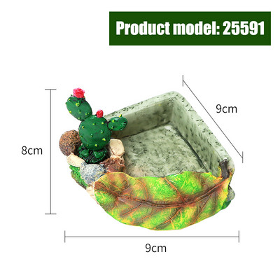 Τροφοδότης ερπυστριοφόρος κατοικίδιο ζώο Μπολ Λεκάνη ρητίνης Μη τοξική γλάστρα για τρόφιμα με νερό ερπετό χελώνα Scorpion Lizard Gecko Decor Αξεσουάρ για κατοικίδια