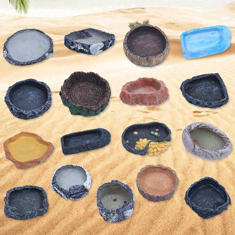 Τροφοδότης ερπυστριοφόρος κατοικίδιο ζώο Μπολ Λεκάνη ρητίνης Μη τοξική γλάστρα για τρόφιμα με νερό ερπετό χελώνα Scorpion Lizard Gecko Decor Αξεσουάρ για κατοικίδια