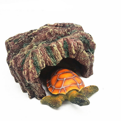 Fish Hiding Cave Resin Ενυδρείο Δεξαμενή ψαριών Τοπίο Χελώνα Ερπετό Basking Hide Διακοσμητικό Οικοτόπου