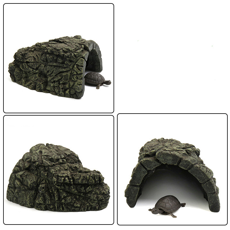 Fish Hiding Cave Resin Ενυδρείο Δεξαμενή ψαριών Τοπίο Χελώνα Ερπετό Basking Hide Διακοσμητικό Οικοτόπου