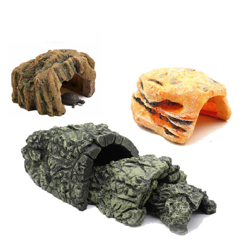 Fish Hiding Cave Resin Ενυδρείο Δεξαμενή ψαριών Τοπίο Χελώνα Ερπετό Basking Hide Διακοσμητικό Οικοτόπου