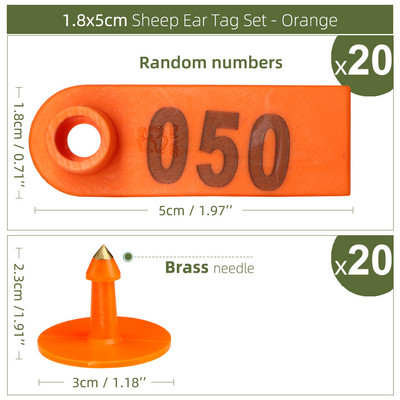 20 vnt. 6 spalvų avies triušio ausų plastikinė etiketė su žodžiu Ausų spausdinimas lazeriu vario galvos auskarai Ūkio gyvūno identifikavimo kortelė