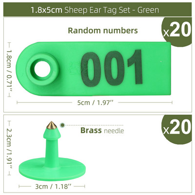 20 vnt. 6 spalvų avies triušio ausų plastikinė etiketė su žodžiu Ausų spausdinimas lazeriu vario galvos auskarai Ūkio gyvūno identifikavimo kortelė