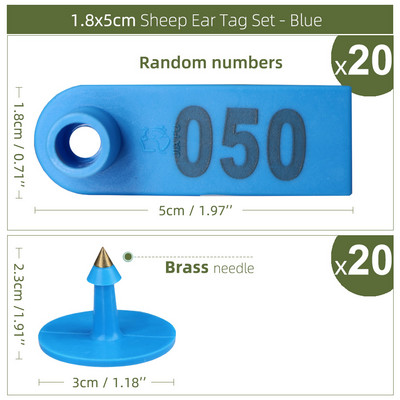 20 vnt. 6 spalvų avies triušio ausų plastikinė etiketė su žodžiu Ausų spausdinimas lazeriu vario galvos auskarai Ūkio gyvūno identifikavimo kortelė
