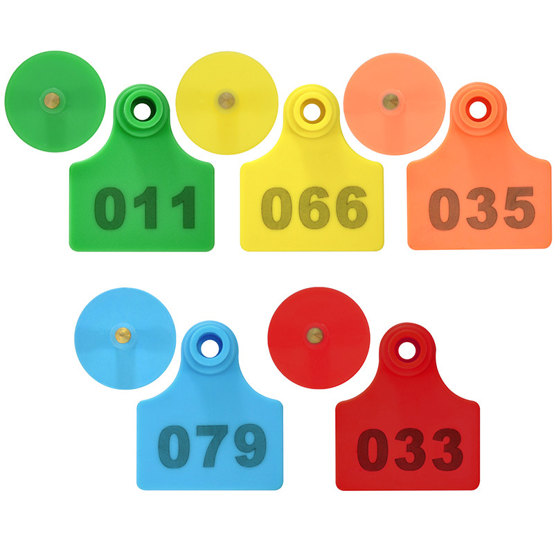 Gyvulių reikmenys Kiaulių ausų įsagai Ūkio gyvulių ausų įsagai Plastikiniai TPU identifikavimo etiketė karvėms ožkoms avims 50 vnt.