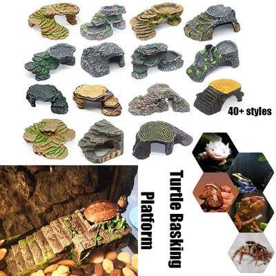 Reptile Shale Step Ledge για ενυδρεία Terrariums Προσθέτει κρυφά σημεία Προεξοχές για ερπετά χελώνας Αμφίβια Μικρό ζώο