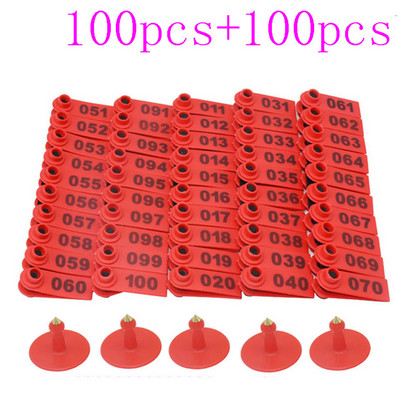 Kõrvamärgi lambamarkeri aplikaator 001-100 kõrvamärgid kitse identifitseerimiseks Kõrvamärgistus 2 tk tihvtiga Kõrvamärgitangid