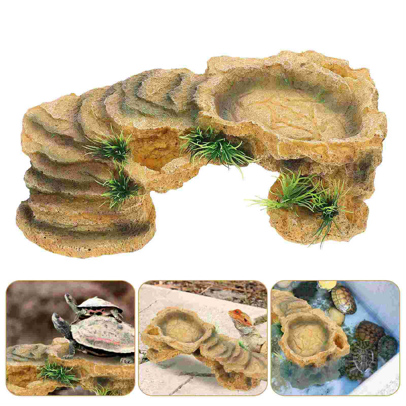 Terariu broasca testoasa pestera reptile cutie platforma ornament broasca testoasa ascuns adapost decor acvariu