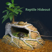 Reptile Lizard Snake Hideout Cave Hiding House Room Resin Cage Decor