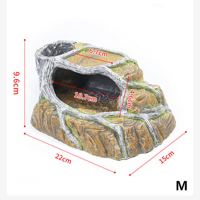 Reptile Lizard Snake Hideout Cave Hiding House Room Resin Cage Decor