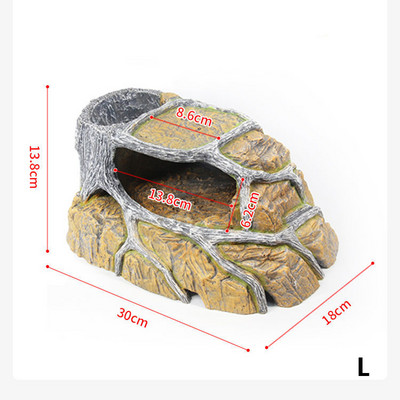Reptile Lizard Snake Hideout Cave Hiding House Room Resin Cage Decor