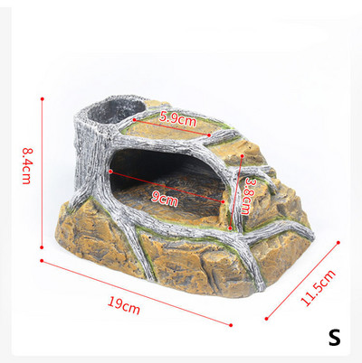 Reptile Lizard Snake Hideout Cave Hiding House Room Resin Cage Decor