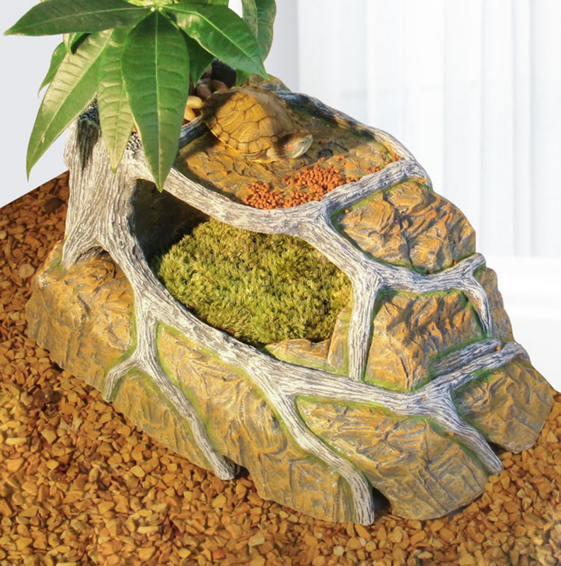 Reptile Lizard Snake Hideout Cave Hiding House Room Resin Cage Decor
