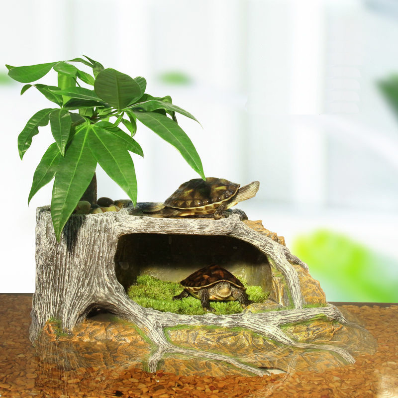 Reptile Lizard Snake Hideout Cave Hiding House Room Resin Cage Decor