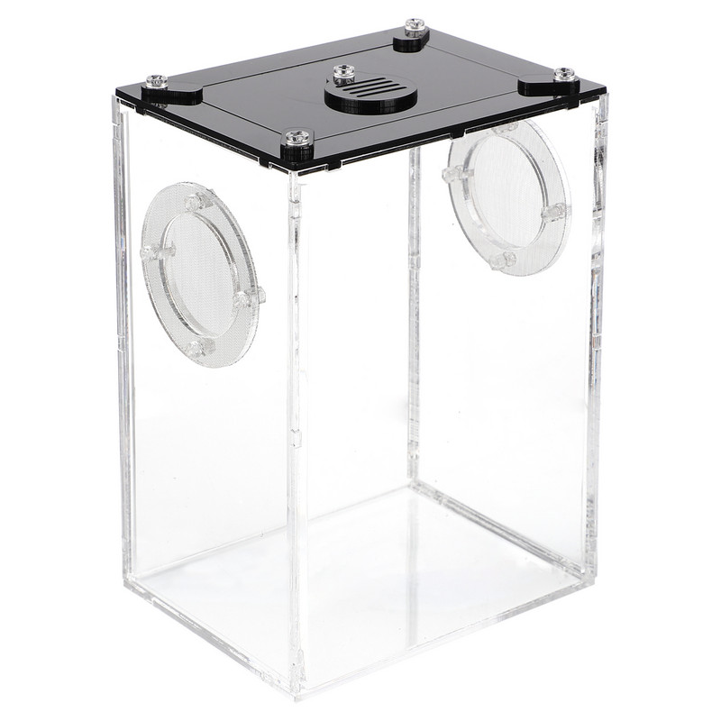Reptile Box Breeding Cage Tank Snake Acrylic Habitat Gecko Transparent Pet Lizard Container Feeding Spider Portable Hatching
