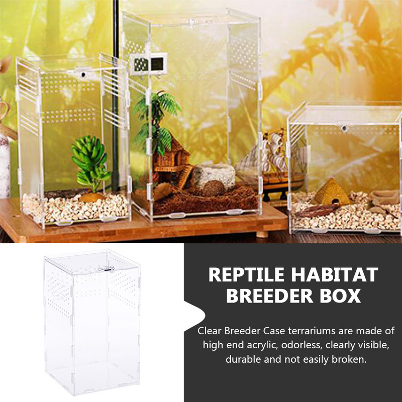 Reptile Boxes Clearpet Breeder Θήκες Εμπορευματοκιβώτια Breeders Lizard Habitaticubators Διαφανής Διατήρηση Spider Storage Holders