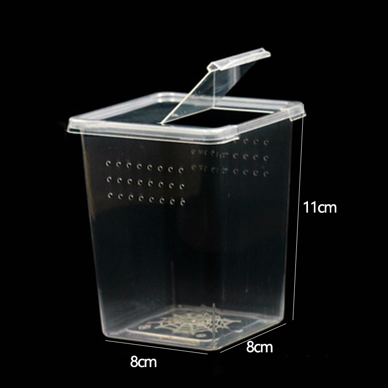 Cutie de hrănire din plastic, cușcă pentru reptile, container pentru incubație, cutie de reproducție transparentă, cutie vie, păianjen, gândac, casă pentru insecte