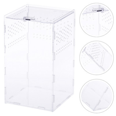 Reptile Boxes Clearpet Breeder Θήκες Εμπορευματοκιβώτια Breeders Lizard Habitaticubators Διαφανής Διατήρηση Spider Storage Holders