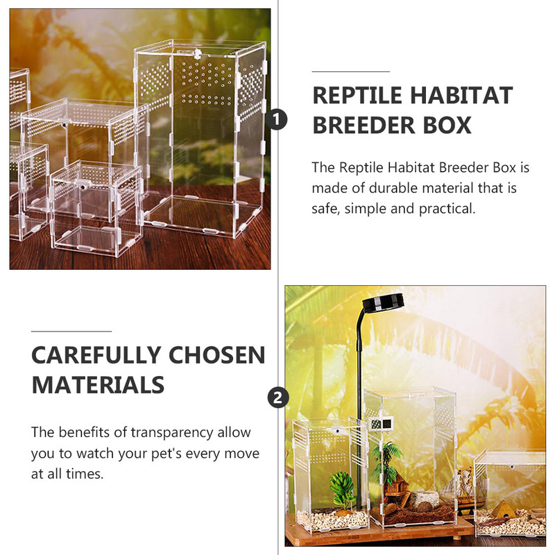Reptile Boxes Clearpet Breeder Θήκες Εμπορευματοκιβώτια Breeders Lizard Habitaticubators Διαφανής Διατήρηση Spider Storage Holders