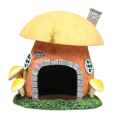 Decor pentru acvariu Ornament pentru acvariu de pește de munte Casă cu ciuperci Ascunde tropicală Odihnă Peșteră Habitat de joacă