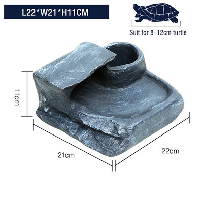 Platformă de peșter pentru broaște țestoasă Rampă de cățărat broasca țestoasă Terasă de odihnă pentru reptile de șisturi Peșteră de ascundere Terarium Decorare pentru acvariu