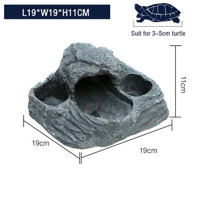 Platformă de peșter pentru broaște țestoasă Rampă de cățărat broasca țestoasă Terasă de odihnă pentru reptile de șisturi Peșteră de ascundere Terarium Decorare pentru acvariu