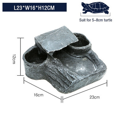 Platformă de peșter pentru broaște țestoasă Rampă de cățărat broasca țestoasă Terasă de odihnă pentru reptile de șisturi Peșteră de ascundere Terarium Decorare pentru acvariu