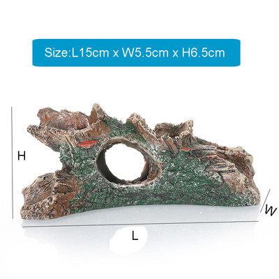 Ρητίνη κούφιου κορμού δέντρου Στολίδι Διακοσμήσεις ενυδρείου Ξύλινο σπίτι Μικρό και μεσαίο Διακόσμηση δεξαμενής ψαριών με κρυφό σπήλαιο