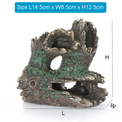 Ρητίνη κούφιου κορμού δέντρου Στολίδι Διακοσμήσεις ενυδρείου Ξύλινο σπίτι Μικρό και μεσαίο Διακόσμηση δεξαμενής ψαριών με κρυφό σπήλαιο
