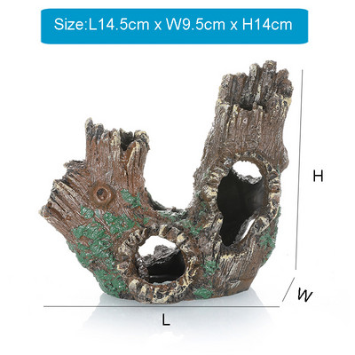 Ρητίνη κούφιου κορμού δέντρου Στολίδι Διακοσμήσεις ενυδρείου Ξύλινο σπίτι Μικρό και μεσαίο Διακόσμηση δεξαμενής ψαριών με κρυφό σπήλαιο