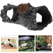 Reptile Terrarium Decor Trunk Hideout Cave Resistant Supplies Οικιακά ρούχα Αξιολάτρευτα βασικά είδη ξενώνα Ρητίνη διακοσμητικά