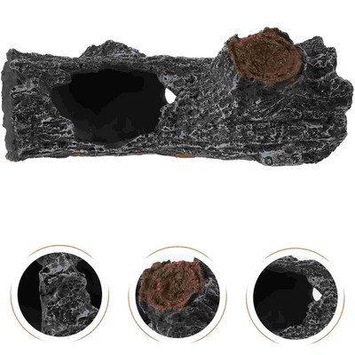 Reptile Terrarium Decor Trunk Hideout Cave Resistant Supplies Οικιακά ρούχα Αξιολάτρευτα βασικά είδη ξενώνα Ρητίνη διακοσμητικά