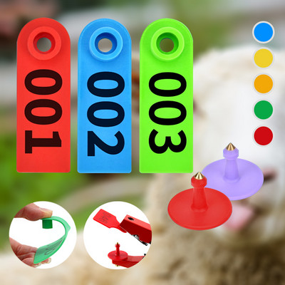 Животновъдство Ушни етикети 100 номера Етикет за идентификация на овце Селскостопански животни Консумативи за кози Прасета Обеца Крави Маркер за говеда