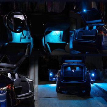 За Tesla Model 3 YSX Ултра-ярко интериорно LED осветление Комплект крушки Аксесоари Подходящи за багажник, Frunk, Door Puddle, Foot-Well Lights
