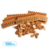 100 de bucăți etichete pentru urechi de capră, oaie, porc, capră, marcator de urechi, 001-100, etichetatoare de identificare a animalelor numerotate, provizii pentru animale de fermă