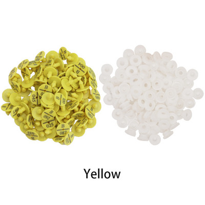 100 tk plastikust küüliku kõrvasildi eraldumist takistav 001-100 sõnaga, kõrva lasertrükkimise pea kõrvarõngad talulooma identifitseerimiskaart