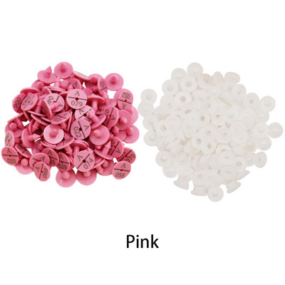 100 tk plastikust küüliku kõrvasildi eraldumist takistav 001-100 sõnaga, kõrva lasertrükkimise pea kõrvarõngad talulooma identifitseerimiskaart