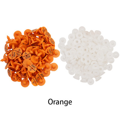 100 tk plastikust küüliku kõrvasildi eraldumist takistav 001-100 sõnaga, kõrva lasertrükkimise pea kõrvarõngad talulooma identifitseerimiskaart