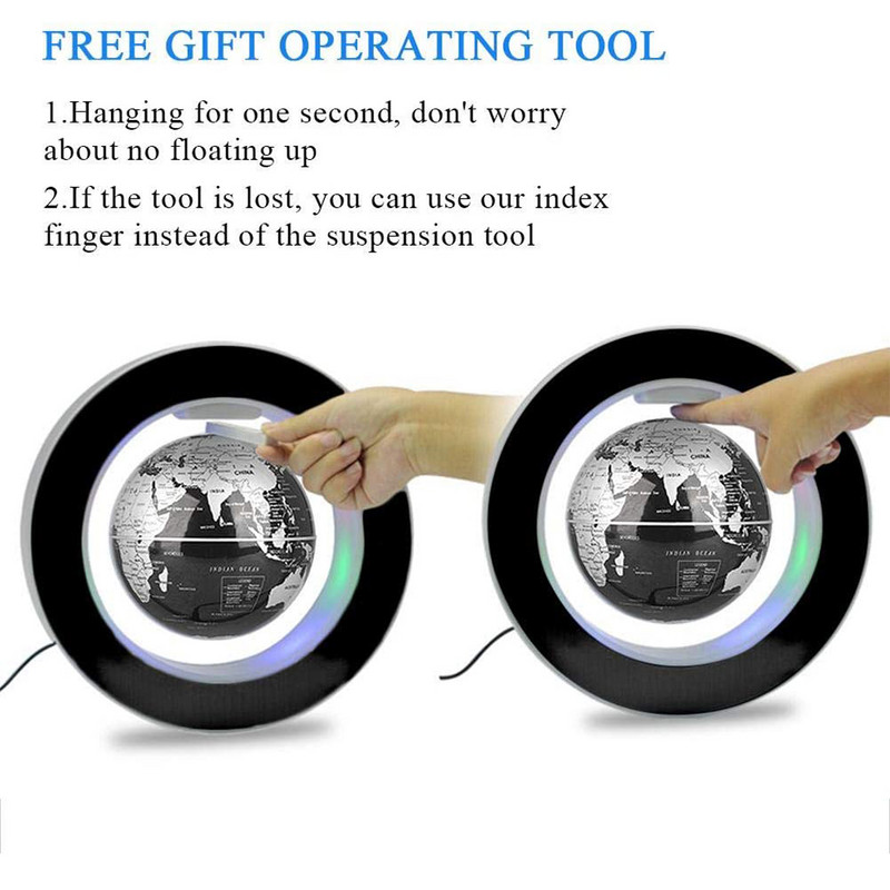 Φωτιστικό αιώρησης Magnetic Levitation Globe LED Παγκόσμιος χάρτης Περιστρεφόμενα φώτα σφαιρικής σφαίρας Φώτα κομοδίνου Δώρα καινοτομία για πλωτό φωτιστικό