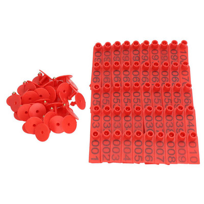 Ohutu ilmastikukindel kõrvamärgid, 100 komplekti sea identifitseerimiskaart