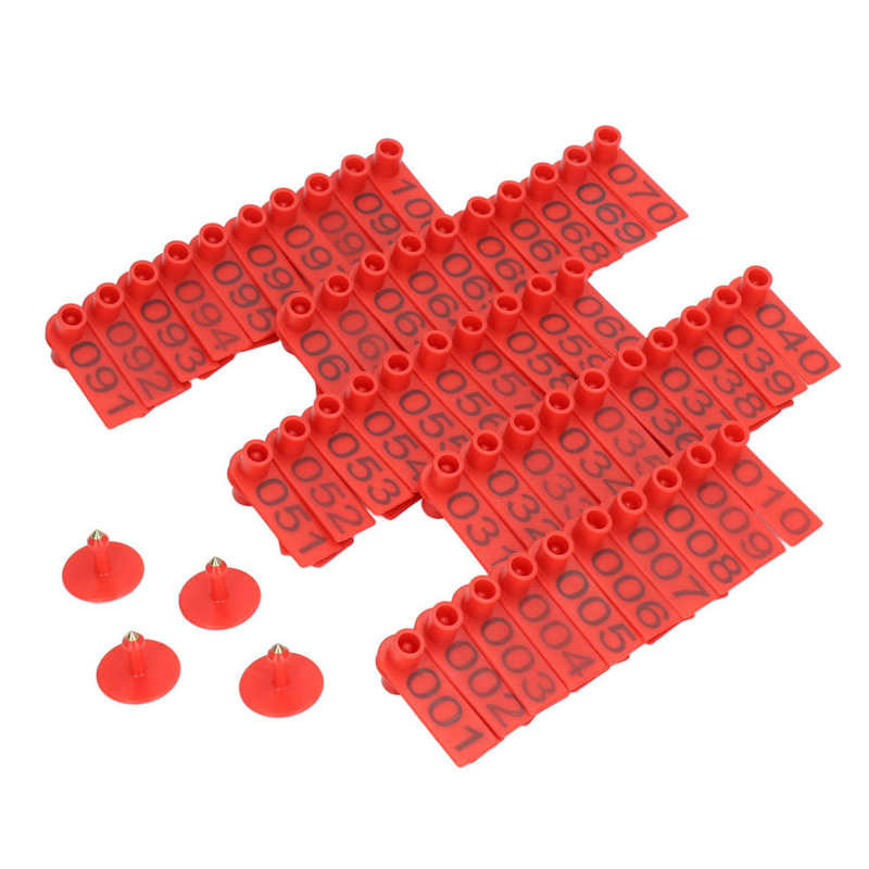 Ohutu ilmastikukindel kõrvamärgid, 100 komplekti sea identifitseerimiskaart