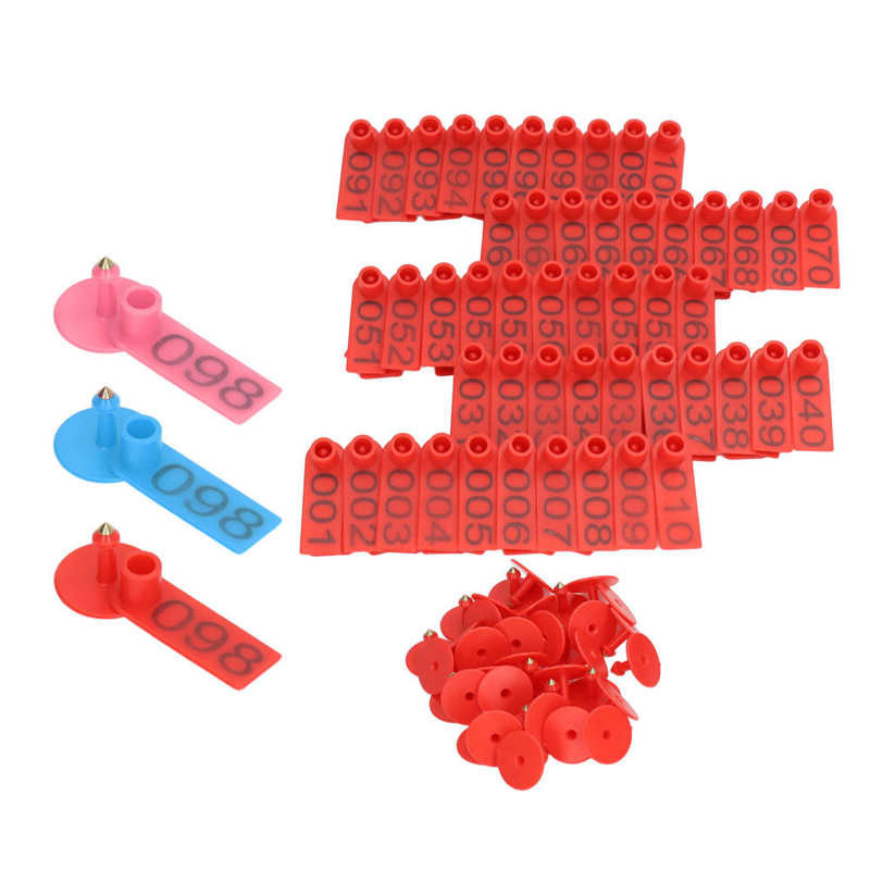 Ohutu ilmastikukindel kõrvamärgid, 100 komplekti sea identifitseerimiskaart