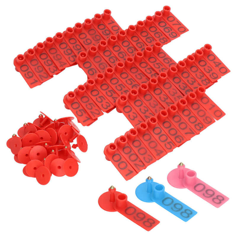 Ohutu ilmastikukindel kõrvamärgid, 100 komplekti sea identifitseerimiskaart